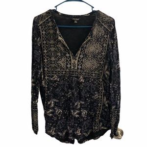 Lucky black Aztec symmetrical top size S